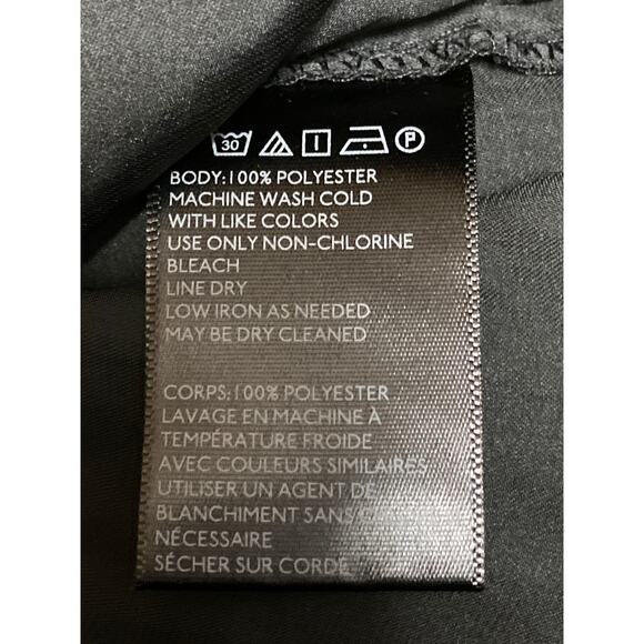 Urban Outfitters Black Satin Bow Tie Front Button Long Sleeve Crop Shirt Top M - Picture 5 of 5